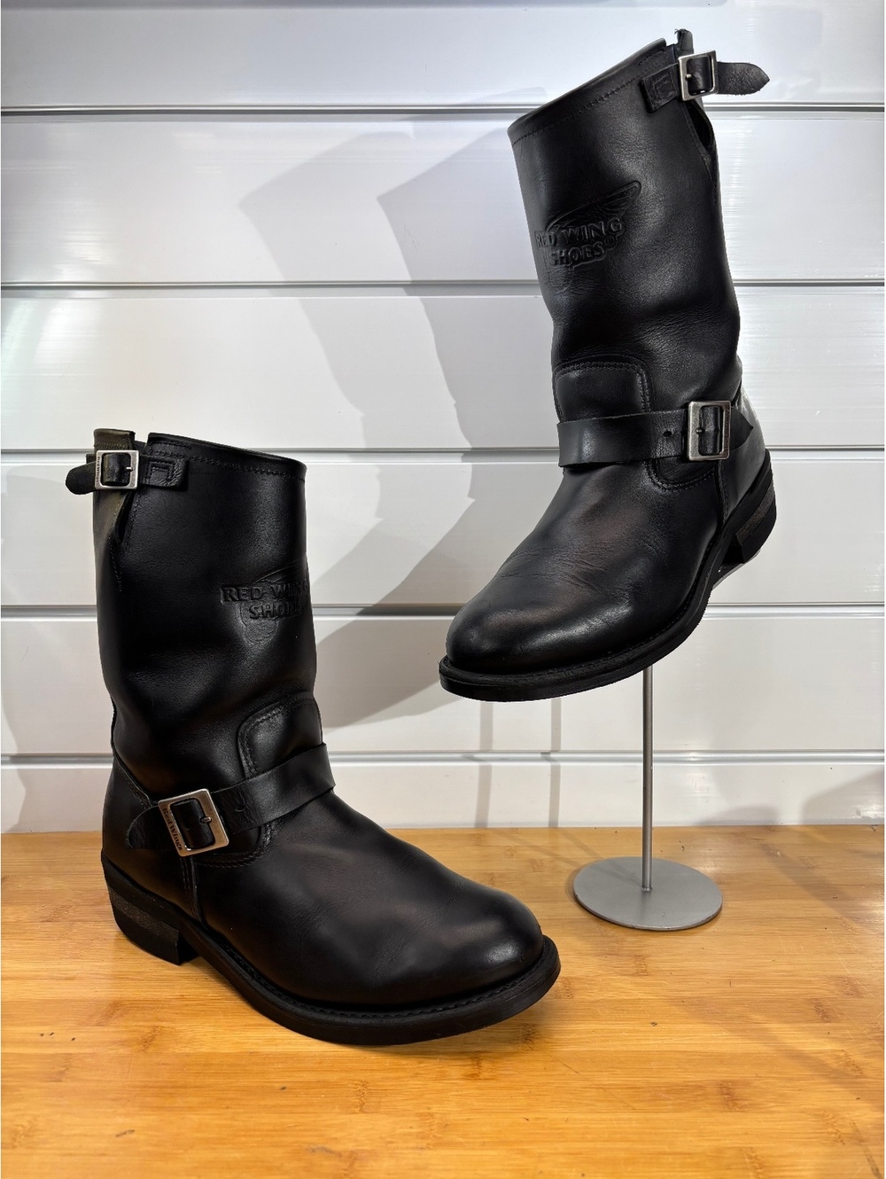Red Wing 968 Engineer Black Leather Boots Motorcycle Sz 12 D